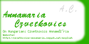 annamaria czvetkovics business card